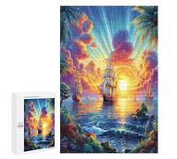 Navegación y velero Puzzles 1000 Piezas Desafío Familiar el Barco de mar Impossible Rompecabezas 3D para Adultos Y Niños A 12 Años Juguete Educativo DIY Creativo 1000 PCS