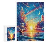 Navegación y velero Puzzles 300 Piezas Portátil Estera el Barco de mar Rompecabezas 3D para Adultos Y Niños A 12 Años Aliviar Estrés DIY Creativo Decoración del Hogar 300 PCS