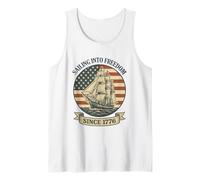 Navegando a la libertad desde 1776 bandera patriótica vintage de Estados Unidos Camiseta sin Mangas