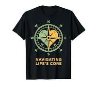 Navegando el diseño de corazón de brújula Central de la Vida Camiseta