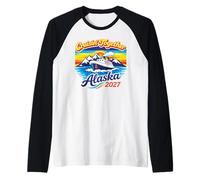 Navegando Juntos por Alaska 2027 Glacier Sunset Wilderness Trip Camiseta Manga Raglan