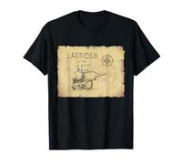 Navegando Latitudes Brújula Barco Bosquejo Vintage Arte Náutico Camiseta