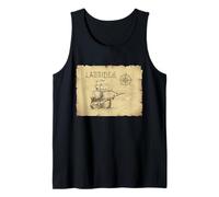 Navegando Latitudes Brújula Barco Bosquejo Vintage Arte Náutico Camiseta sin Mangas