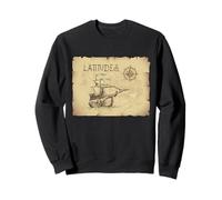 Navegando Latitudes Brújula Barco Bosquejo Vintage Arte Náutico Sudadera