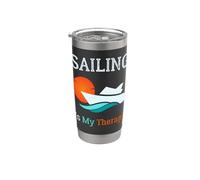 Navegar es mi terapia Primavera Verano Salud mental al aire libre Vaso térmico de acero inoxidable de doble pared
