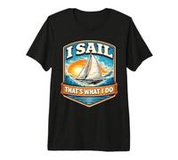 Navego, Eso es lo Que Hago, Barco de Vela Vintage Capitán Marinero Camiseta Premium