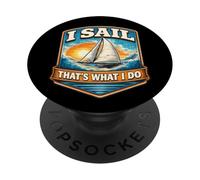Navego, Eso es lo Que Hago, Barco de Vela Vintage Capitán Marinero PopSockets PopGrip Adhesivo