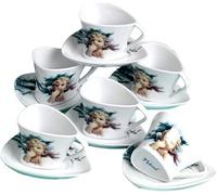 NAVEL Juego de 6 tazas de café de porcelana Servicio de café Ángeles