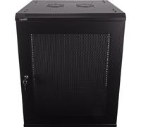 NavePoint 15U Deluxe IT gabinete de Montaje en Pared, Rack de Red para servidores de 19 Pulgadas con Puerta Perforada de Bloqueo, 16 Pulgadas de Profundidad, Negro