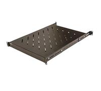 NavePoint 1U - Estante fijo de 4 postes de 48 cm con profundidad ajustable de 18 a 34 pulgadas, color negro