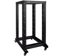 NavePoint 22U - Estante profesional de 4 postes IT de marco abierto para servidor, relé de red, ruedas de 800 mm, color negro