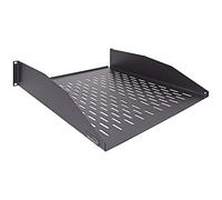 NavePoint 2U - Estante universal ventilado para gabinete de servidores de 48 cm de profundidad con borde negro