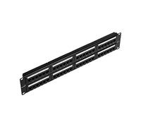 NavePoint 48 puertos Cat6 FTP apantallado red Ethernet Patch Panel para montaje en pared o montaje en rack de 19 pulgadas 2U negro