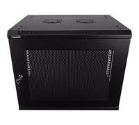 NavePoint 9U Deluxe IT - Gabinete de Montaje en Pared para servidores de 19 Pulgadas con Puerta Perforada con Bloqueo, Color Negro