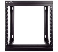 NavePoint 9U - Estante de servidor de marco abierto para equipos de red de TI de 19 pulgadas y dispositivos A/V, de pie o montaje en pared con giro de puerta de 180 grados, color negro