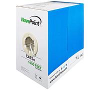 NavePoint Cat5e (CCA), 1000ft, White, Solid Bulk Ethernet Cable, 24AWG 4 Pair, Unshielded Twisted Pair (UTP)