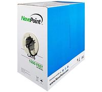NavePoint CAT6 1000 ft Cable UTP sólido 23 AWG Negro 550 MHz Red LAN de Cable Bulk Ethernet