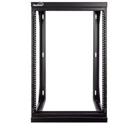 NavePoint Estante de Servidor de Marco Abierto 9U para Equipos de Red de TI de 19 Pulgadas y Dispositivos A/V de pie o Montaje en Pared con Columpio de Puerta de 180 Grados, Color Negro