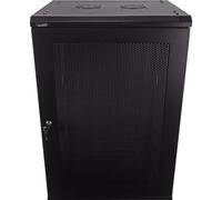 NavePoint Gabinete de red de 18U para servidores de 17.7 pulgadas de profundidad, 18U con puerta perforada de bloqueo, compatible con equipos de TI de 19 pulgadas, estante de red de 18U, paneles