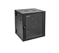 NavePoint Gabinete de servidor de 12U con parte trasera con bisagras, 17.7 pulgadas de profundidad, gabinete de rack de servidor de 12U con puerta de vidrio de bloqueo, estante de montaje en pared con