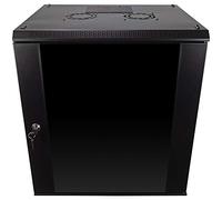 NavePoint Gabinete de Servidor de 12U con Puerta de Vidrio, Ventilador de refrigeración, cerraduras y Paneles Laterales extraíbles, gabinete de Red de Montaje en Pared de 12U, Estante de 19 Pulgadas