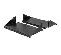 NavePoint Soporte para estante de servidor voladizo de 19 pulgadas, 2U, color negro, juego de 2 piezas con peso central