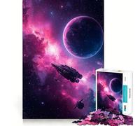 Naves espaciales en una Nebulosa con Planetas Rompecabezas de 1000 Piezas para Adultos Juguete para ejercitar la Mente y aliviar el estrés Diseño Elegante para armar Regalo Ideal 50x75cm