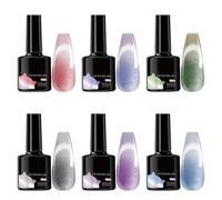 NAVES GEL POLUCH - SET TERMAL, EYE CATO | Colección De Esmalte Reflexivo Espumoso, Regalo De Cosméticos De Manicura De Uñas Con Lideros UV LEDControl Magnético De BrilloFactor De Usabilidad Mejorado