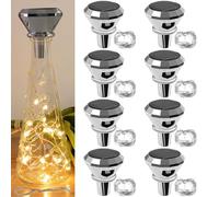 NAVESO 8 piezas LED botella luces guirnalda, 2 m 20 LED guirnalda luminosa, corcho lámparas, guirnalda luminosa, luces para botellas de vino, resistente al agua para boda, fiesta, bricolaje, Navidad,