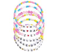 NAVESO Juego de pulseras coreanas Pop Girl, pulsera de cazadores de cantantes para mujer, kit de pulseras de demonio con dije de letras, cosas de chica pop coreana para los fanáticos de la película