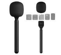 NAVESO Soporte de Soporte para Micrófono D-JI Mic 1/2 / Rode Wireless GO II/Hollyland Lark, Adaptador de Mango de Micrófono, Wireless Entrevista Lavalier Adaptador de Micrófono de Mano con Espuma