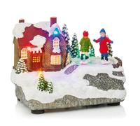 Navidad 14cm Batería Funcionan Con LED Encendido Aldea Escena Casa Y Skaters A
