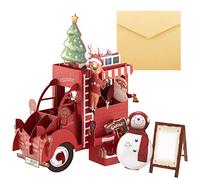 Navidad 3D Pop Up Tarjeta con Sobres, Tarjeta de Felicitación Postales Navideñas para Regalos Felicitaciones de Navidad, Christmas Card para Familiares y Amigos Niños