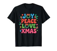 Navidad Alegría Paz Amor Navidad Vacaciones Animación Festivo Camiseta
