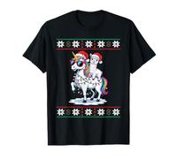 Navidad Alpaca Unicornio Gafas De Sol Alpacas Camiseta