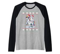 Navidad Alpaca Unicornio Gafas De Sol Alpacas Camiseta Manga Raglan
