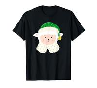 Navidad bebé Oveja llevando un Elfo Collar y Sombrero Camiseta