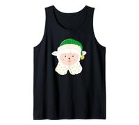 Navidad bebé Oveja llevando un Elfo Collar y Sombrero Camiseta sin Mangas