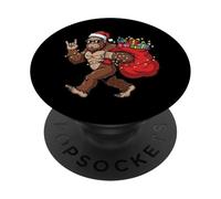 Navidad Bigfoot Santa Rock Xmas Sasquatch Hombres Niños Niños PopSockets PopGrip Adhesivo