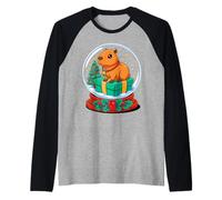 Navidad Bola de Nieve Capybara X-Mas Capybaras Camiseta Manga Raglan