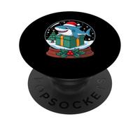 Navidad Bola de Nieve Tiburón X-Mas Tiburones PopSockets PopGrip Adhesivo