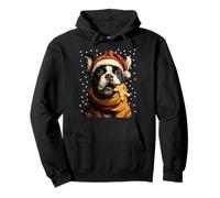Navidad Boston Terrier Santa Hat Gingerbread Cookie Snow Sudadera con Capucha