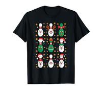 Navidad Bowling Jugador De Bolos Sombrero De Papá Noel Bola Camiseta