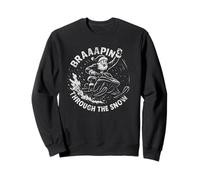 Navidad Braaapin a través de la Nieve Santa Moto de Nieve Divertido Sudadera