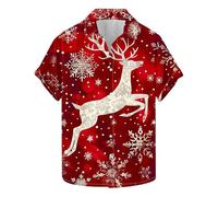 Navidad Camisa Hombre Camiseta Manga Corta Sudaderas Cuello en V navideños Divertidos Estampado Invierno Moda Camisa Fiesta Tops T Shirt Original Xmas Christmas Sudaderas Jersey 2024 2025