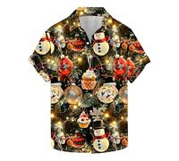 Navidad Camisa Hombre Camiseta Manga Corta Sudaderas Cuello en V navideños Divertidos Estampado Invierno Moda Camisa Fiesta Tops T Shirt Original Xmas Christmas Sudaderas Jersey 2024 2025