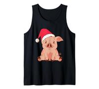 Navidad Cerdo Santa Claus Estado de ánimo Camiseta sin Mangas