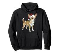 Navidad Chihuahua Holiday Dog White Tan Festive Sudadera con Capucha