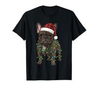 Navidad Chocolate Frenchie Perro Blanco Bulldog Francés Camiseta