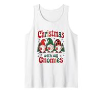 Navidad con mis gnomos Divertidos gnomos de jardín Familia Navidad Camiseta sin Mangas